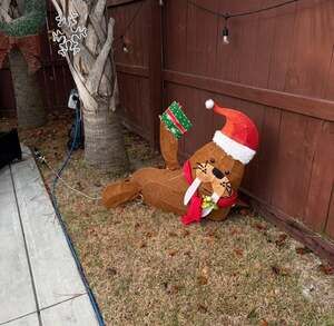 30-Inch Pre-Lit LED Tinsel Walrus with Santa Hat and Scarf Christmas